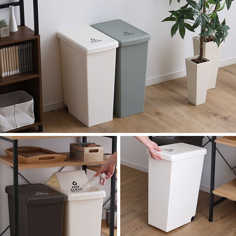 ゴミ箱 ダストボックス 30リットル ふた付き おしゃれ スリム スライドペール 30L フタ付き ごみ箱 分別 ペール