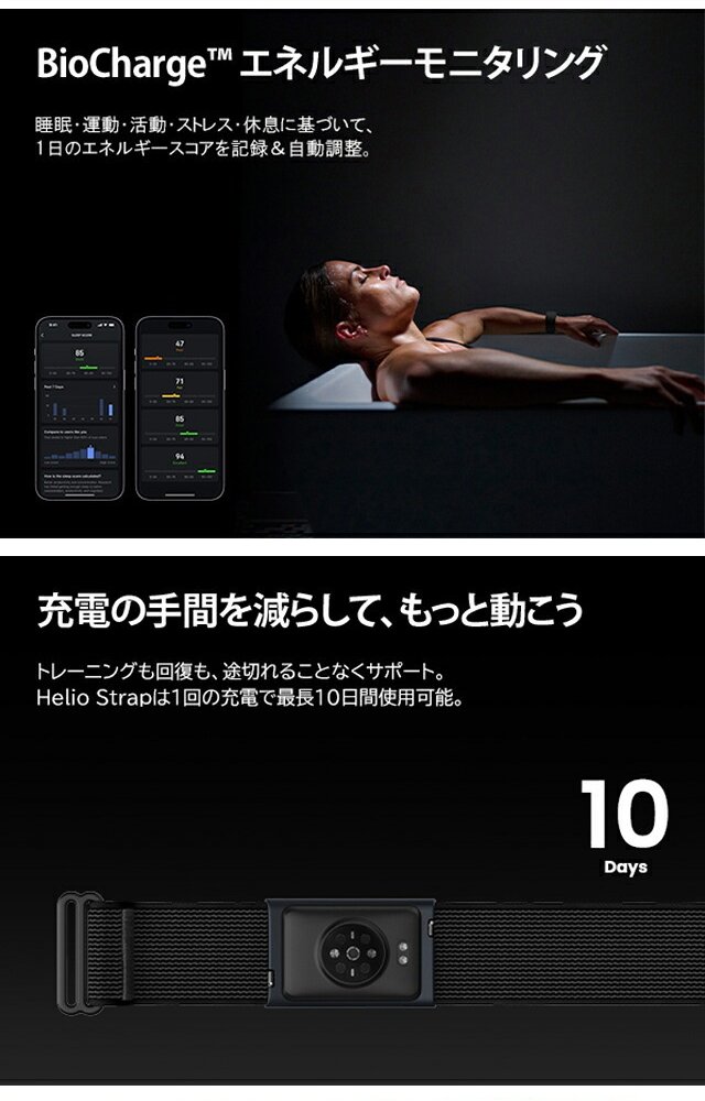 アマズフィット  Heliostrap マグネット充電 アームバンド型心拍計 ブランド メンズ レディース Bluetooth Amazfit SP170077-C01