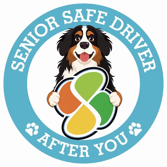 カーサイン 高齢者マーク SENIOR SAFE DRIVER バーニーズマウンテンドッグ ステッカー シール 直径13cm 肉球 日本製 車