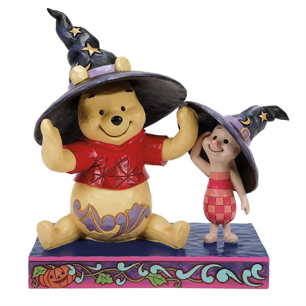 プー & ピグレット ウィッチハット 15.3cm くまのプーさん ハロウィン | ディズニー トラディションズ ジムショア グッズ フィギュア 人形 置物 彫刻 Jim Shore 正規輸入品
