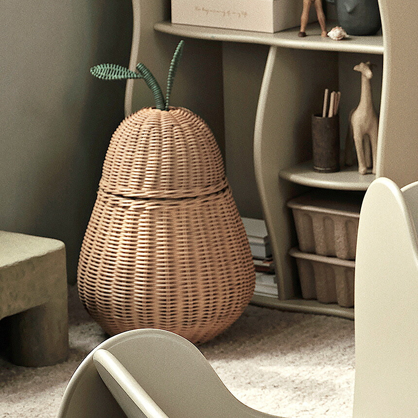 ferm LIVING ファームリビング Pear Braided Storage 洋ナシのカゴ Lサイズ おしゃれディスプレイ 北欧 雑貨 インテリア バスケット ラタン カゴ 飾り 収納 玄関 リビング プレゼント ギフト おすすめ