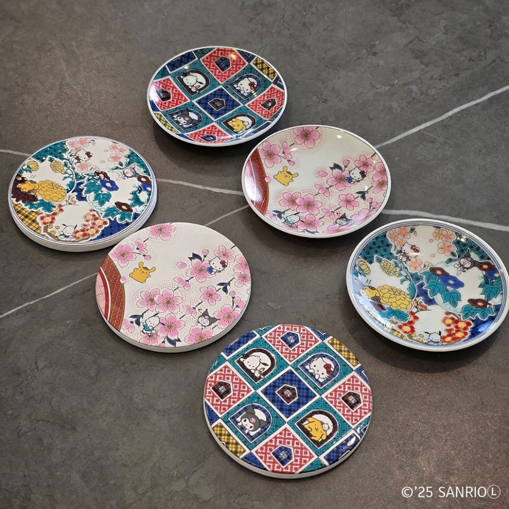 【誕生日・ギフト】サンリオ 九谷焼 3寸皿 麗和コラボ 豆皿 小皿 キャラクター 和食器 ギフト 箱入り 九谷結窯