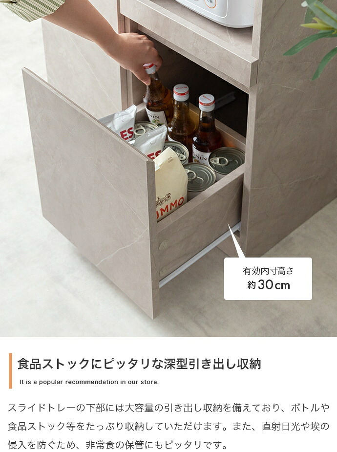 食器棚 キッチン収納 レンジ台 レンジボード レンジラック キッチンカウンター キッチンラック キャスター付き 60幅 ロータイプ Cyrus サイラス スライドトレー コンセント付き 引き出し 扉付き 扉収納 コンパクト 省スペース 新生活