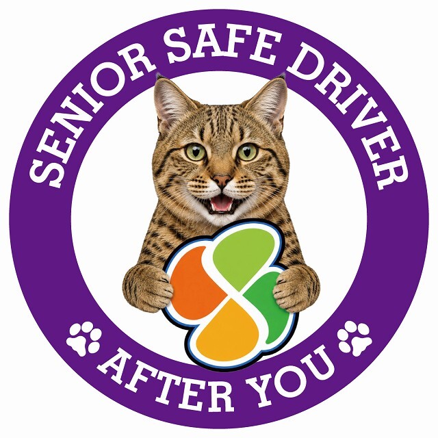 カーサイン 高齢者マーク SENIOR SAFE DRIVER ピクシーボブ ステッカー シール 直径13cm 肉球 日本製 車