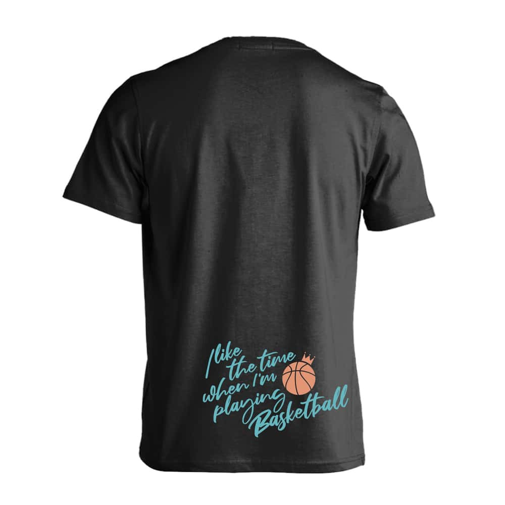 バスケ Tシャツ 半袖 メンズ ウェア レディース 練習着 ジュニア ドライ おもしろ tシャツ 速乾 名入れ スポーツ 女子 男子 チーム おしゃれ 文字入れ 「バスケをしている時間が好き」 アートワークスコウベ 【送料無料】