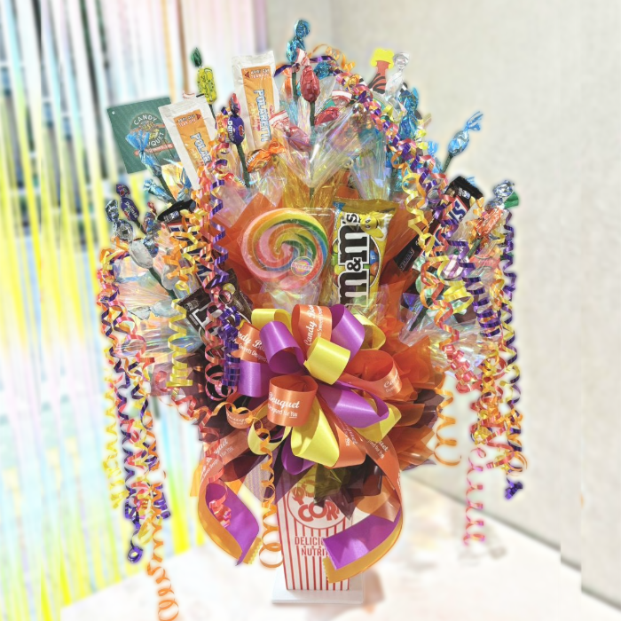 「周年祝い」「開店祝い」「誕生日」「推し活」「発表会」「表彰」「昇進祝い」「卒園・卒業」「入園・入学」「お菓子」「花束」「キャンディーブーケ」　季節を超えたお世話いらずのお菓子のブーケ♡　《お菓子の賞味期限は1ヶ月以上の物をご用意しております》『ポップコーン スタンダード』