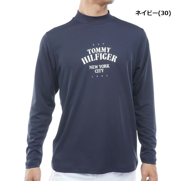トミーヒルフィガー ゴルフ メンズ ワッフル 長袖モックシャツ TOMMY HILFIGER THMA655 2026年秋冬モデル お誕生日祝い お祝い 記念品 お父さん 父の日 彼氏 男性 30代 40代 50代 60代  還暦祝い 敬老の日 人気プレゼント プレゼント