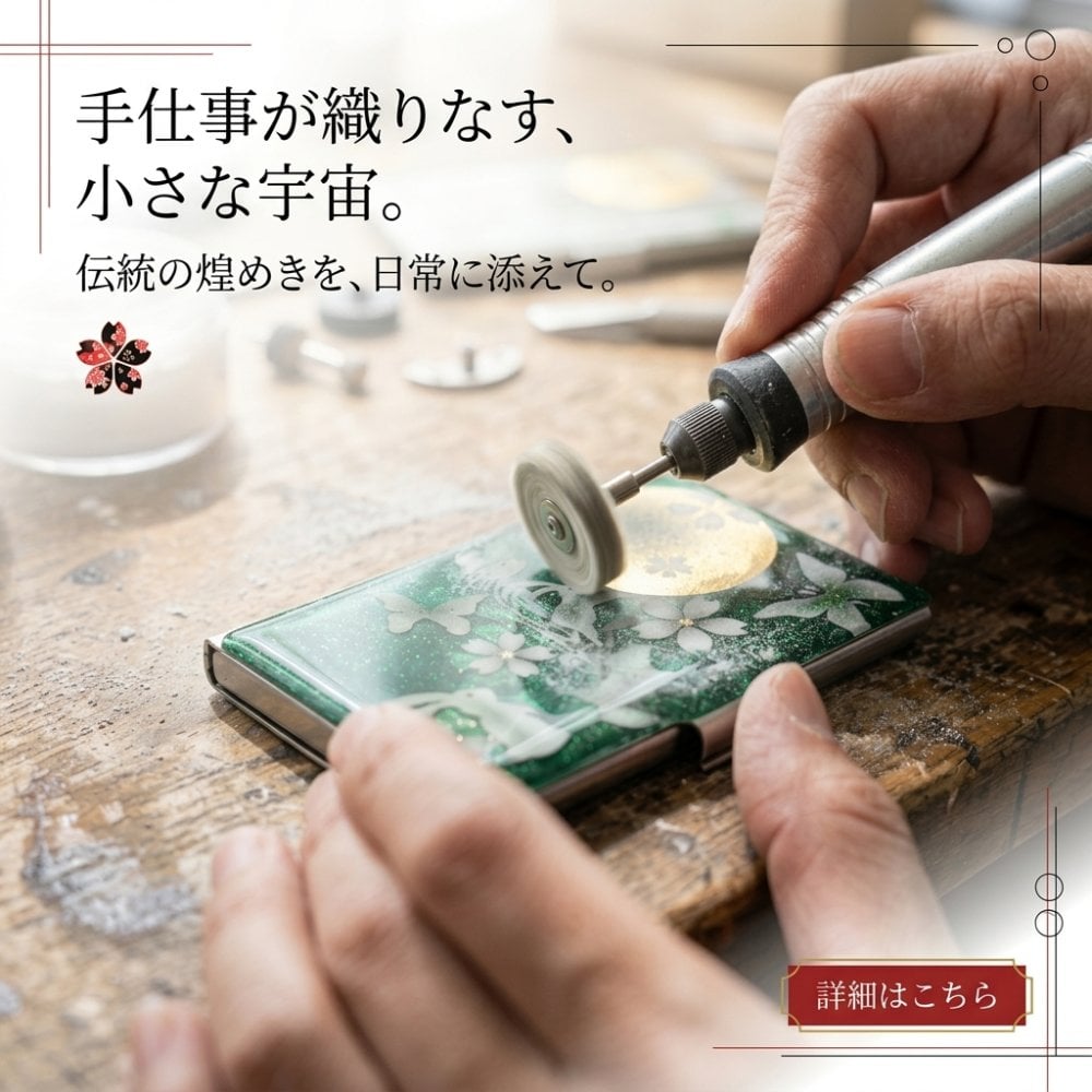 名刺入れ『芽』和柄 和風 カードケース 夜桜 伝統工芸 職人 手作り 名入れ 記念日 誕生日 ギフト 送料無料 和風 ハンドメイド 立体彩色 螺鈿風 20代 40代 50代 プレゼント お祝い 還暦 退職 卒業