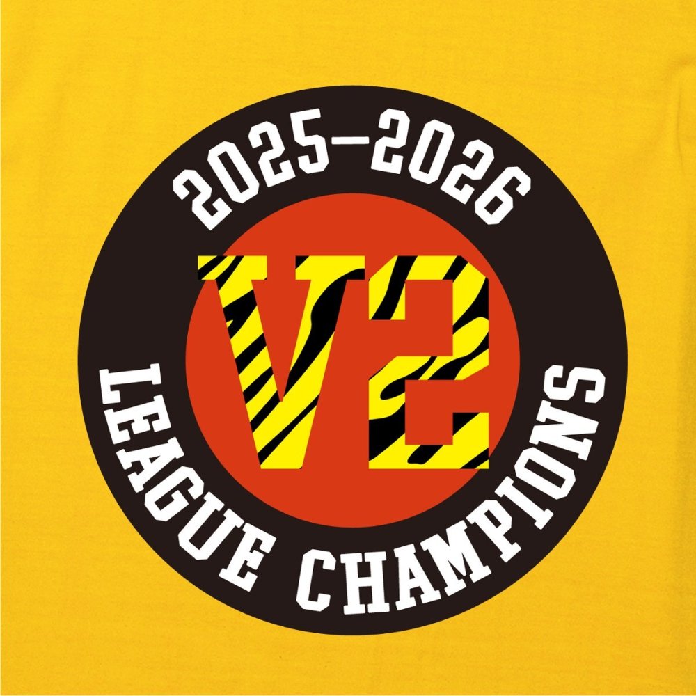 V2優勝記念 LEAGUE CHAMPIONS Tシャツ 2025-2026 カナリアイエロー/記念/応援/メンズ/レディース/半袖/サイズS～XL
