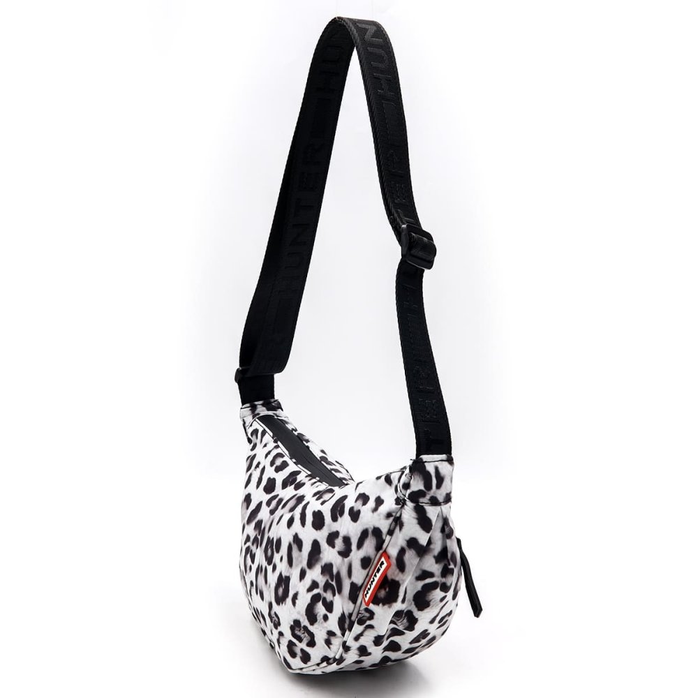 HUNTER ハンター ORIGINAL WOMENS SNOW LEOPARD SLING BAG ショルダーバッグ レディース スリングバッグ クロスボディバッグ 斜めがけ ヒョウ柄 レオパード スノーレオパード グレー ブラック HXRU0020262LD