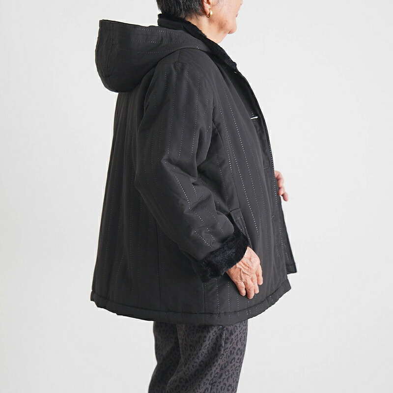 シニアファッション レディース 80代 70代 60代 90代 秋冬 あったか 防寒 裏ボア あったか 撥水 フード取り外し コート おばあちゃん 服 誕生日 プレゼント 婦人服 アウター 女性 ハイミセス ミセス 祖母 お年寄り 老人 高齢者（csz-fo3-3-284）
