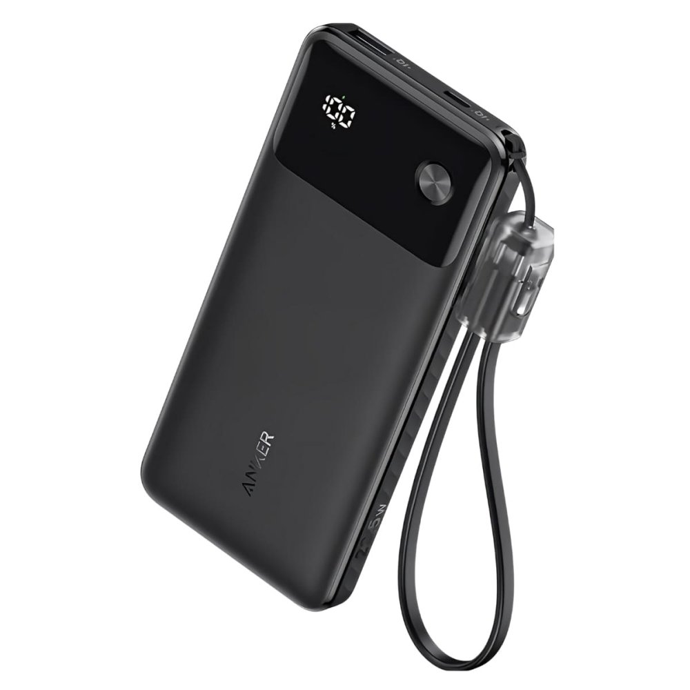 Anker Power Bank 10000mAh 22.5W モバイルバッテリー 2個セット 急速充電 USB-A USB-C iPhone15 Android スマホ充電器 ケーブル内蔵 大容量 軽量 旅行 キャンプ 防災 お買い物マラソン　今使えるクーポン配布中