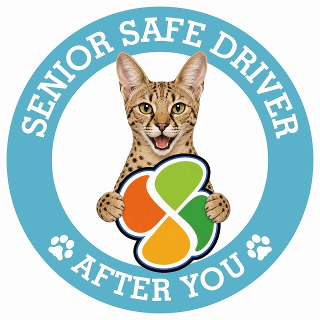 カーサイン 高齢者マーク SENIOR SAFE DRIVER サバンナ ステッカー シール 直径13cm 肉球 日本製 車