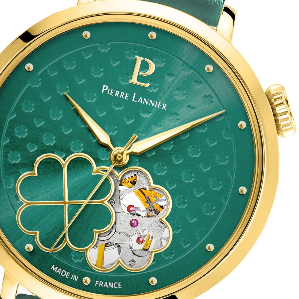 ピエールラニエ PIERRE LANNIER レディース 腕時計 自動巻き エスペランサ ESPERANCE 35mm P147K577 ラウンド 革ベルト グリーン