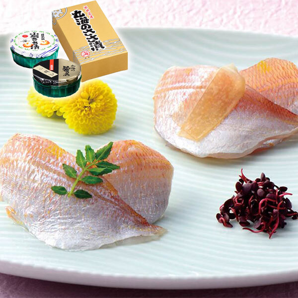 ささ漬2点セット(小鯛ささ漬・小鯛昆布〆)　小鯛・小鯛昆布〆 各70g×1樽　福井県小浜市より直送　お魚料理　海産物　ギフト　お中元　お盆の手土産　送料無料