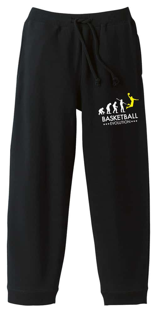 バスケ スウェットパンツ メンズ レディース キッズ 裏パイル スエット ルームウェア スポーツ ジャージ 綿100 長ズボン 名入れ おしゃれ 文字入れ無料 「バスケットボールエボリューション」 アートワークスコウベ 【送料無料】