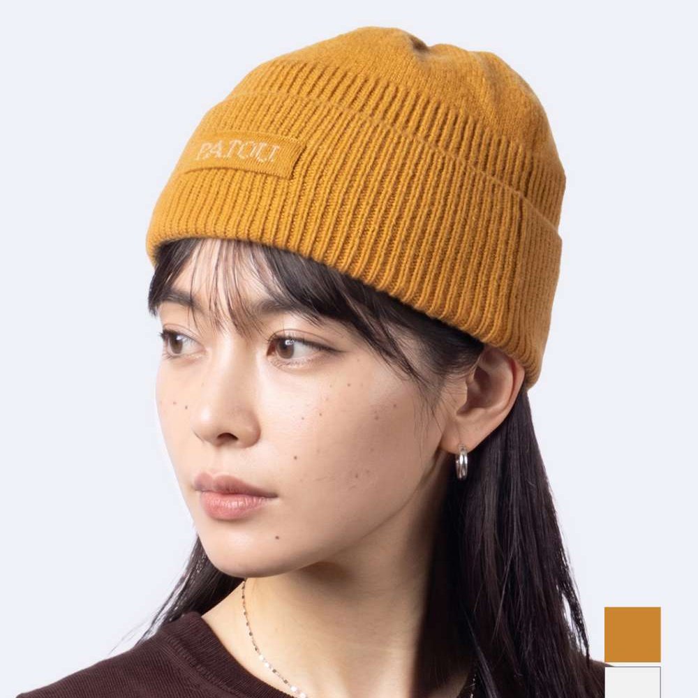 パトゥ PATOU WOOL CASHMERE BEANIE ウール カシミア ビーニー AC0788041 ニット帽 ロゴ レディース 帽子