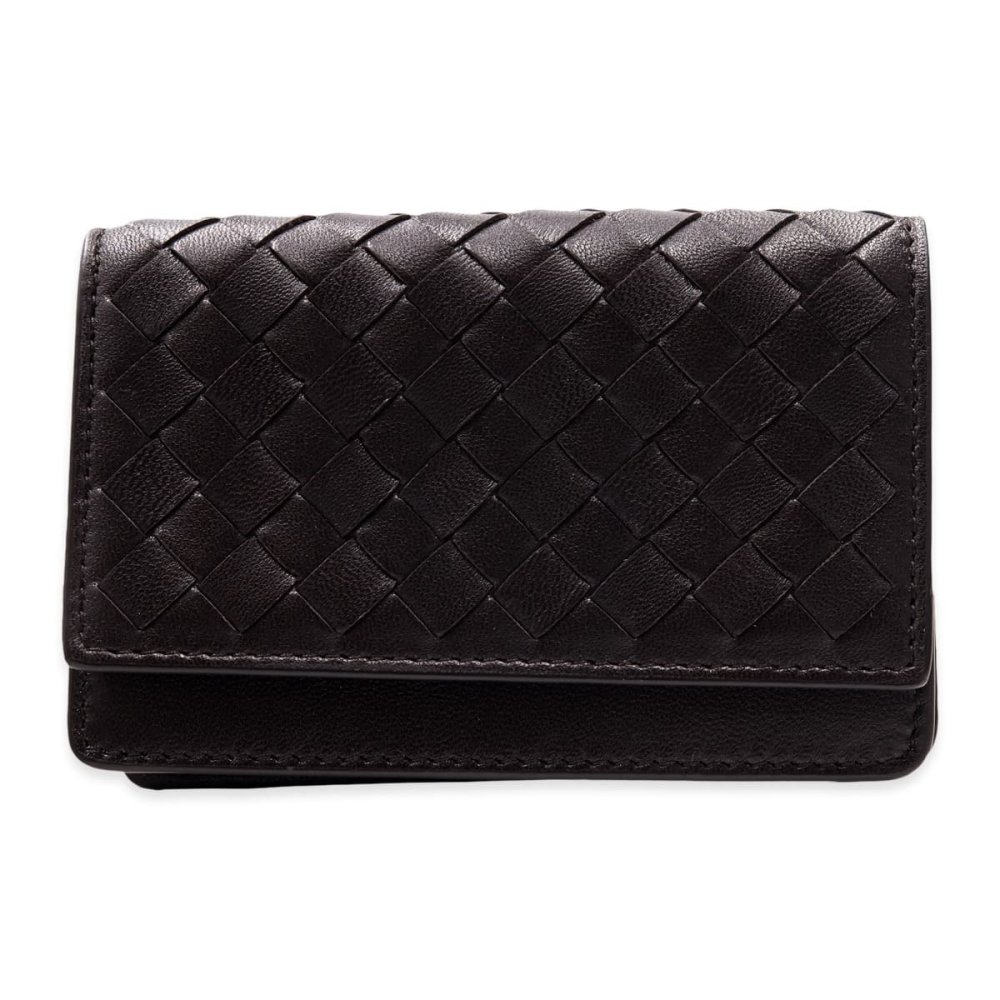ボッテガヴェネタ 名刺入れ メンズ レディース イントレチャート カードケース BOTTEGA VENETA ダークブラウン フォンダン 本革 ラムレザー ビジネス 名刺ケース カードホルダー 133945 V3UN1 2145