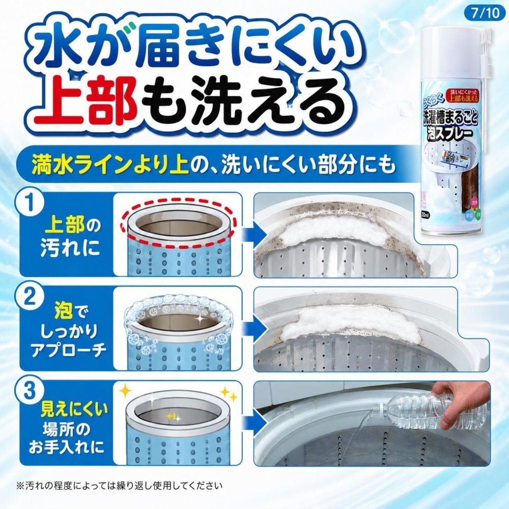 らくらく洗濯槽まるごと泡スプレー 220ml 縦型洗濯機用 洗濯槽クリーナー 日本製