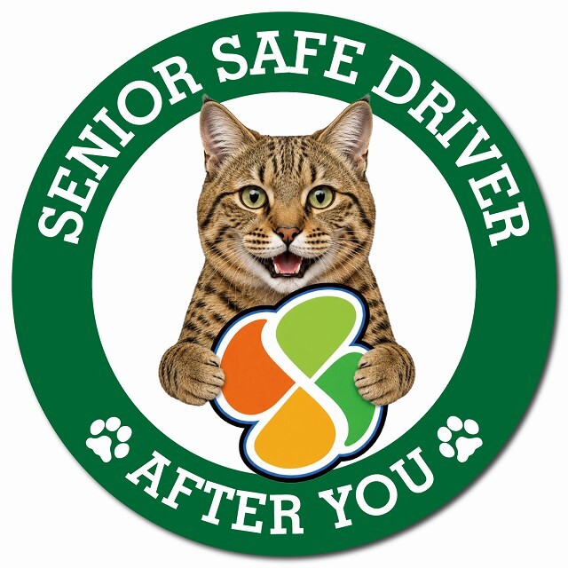 カーサイン 高齢者マーク SENIOR SAFE DRIVER ピクシーボブ マグネット 強力 直径13cm 肉球 日本製 車 ステッカー