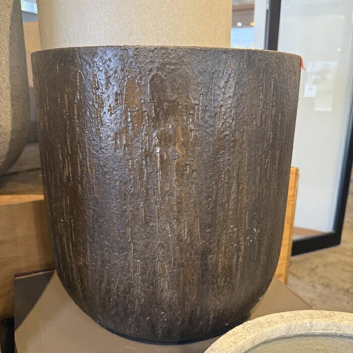 鉢カバー おしゃれ 大型 18号 13号 L M サイズ 植木鉢 KONTON コントン バルゴ ベアルート 丸型 ラウンド ファイバーストーン 軽量 室内 屋内 高級 北欧 モダン ナチュラル 観葉植物用 サボテン 多肉植物 特大 玄関 プランター 底穴なし アッシュグレー ダークグレー