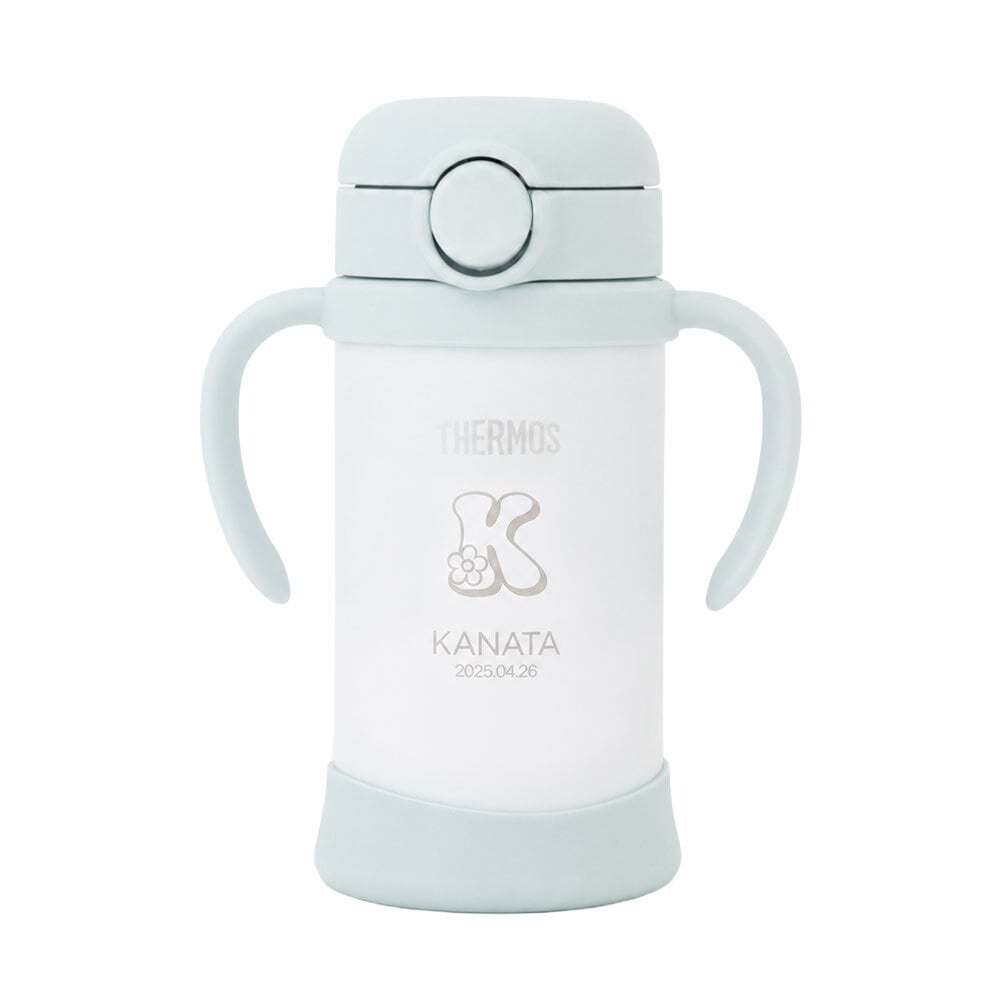 ストローマグ ベビーマグ ベビーストローマグ 両手マグ 名入れ 水筒 Thermos サーモス FJT-350 まほうびん 350ml  名前入り 保冷 真空断熱 魔法びん構造 直飲み ストロー 軽量 両手 かわいい シンプル 子供用 ベビー 赤ちゃん 男の子 女の子 誕生日