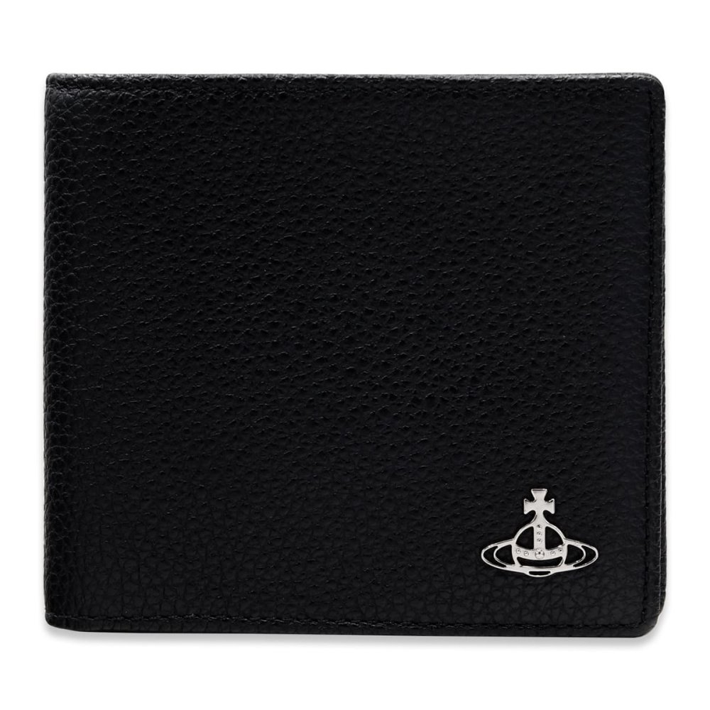 ヴィヴィアンウエストウッド 財布 メンズ 二つ折り財布 Vivienne Westwood 51120008 L001J LA N401 ブラック 黒 グレインレザー 本革 小銭入れなし コンパクト オーブ ロゴ 札入れ ギフト プレゼント