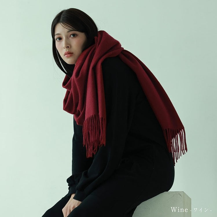 カシミヤ ストール レディース 大判 【200cm×70cm】 【名入れ刺繍可能】カシミヤ100% 無染色 厚手 カシミヤストール 無地 単色 冬 マフラー レディースストール 誕生日 ブランド 20代 30代 40代 50代 60代 ギフト プレゼント 18色 7F (6772r)