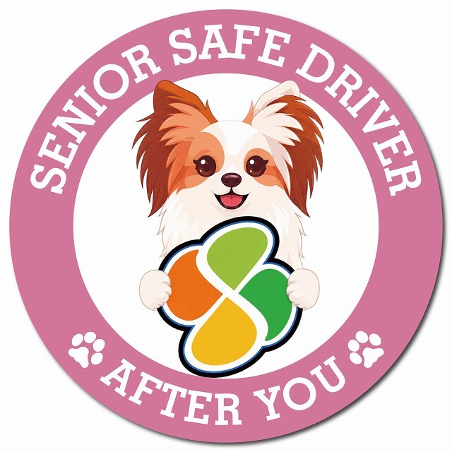 カーサイン 高齢者マーク SENIOR SAFE DRIVER ファレーヌ マグネット 強力 直径13cm 肉球 日本製 車 ステッカー