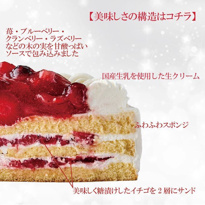 【予約受付中】クリスマスケーキ 苺と木の実のショートケーキ 5号 15cmクリスマス2025(x21004)