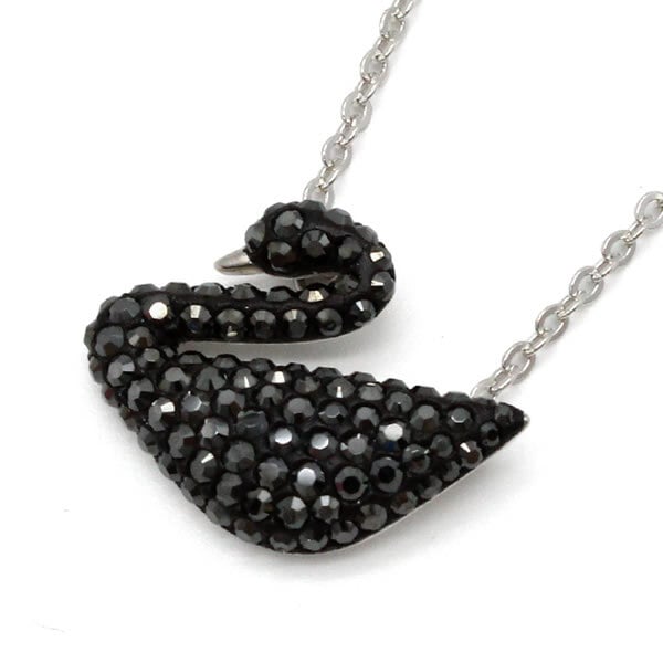 SWAROVSKI スワロフスキー ネックレス 5347329 Swan アクセサリー ブラック シルバー