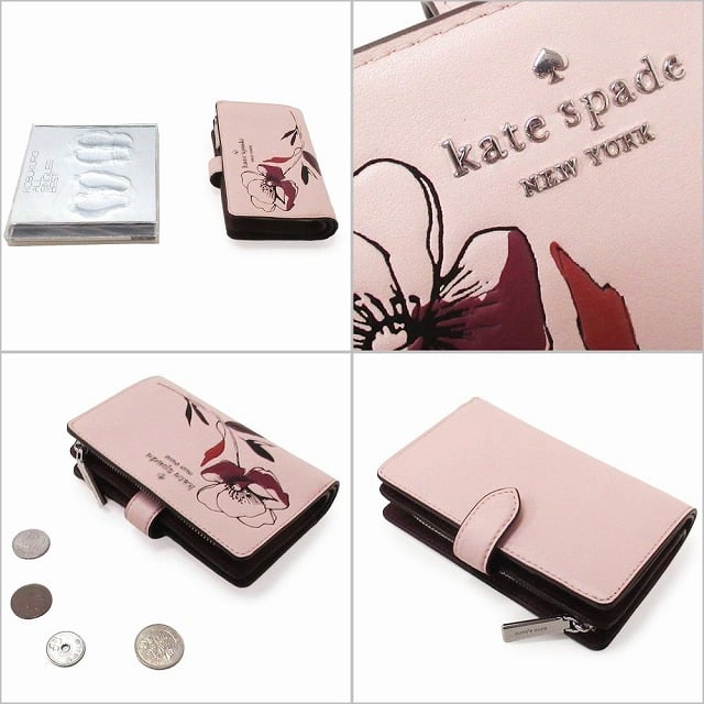 Kate spade ケイトスペード アウトレット  財布  フローラル ミディアム バイフォールド ウォレット