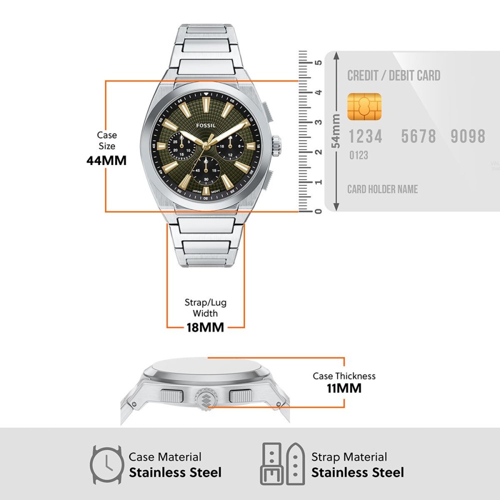 フォッシル FOSSIL 腕時計 メンズ EVERETT クロノグラフ アナログ ステンレススチールウォッチ FS6183【2026 新作】