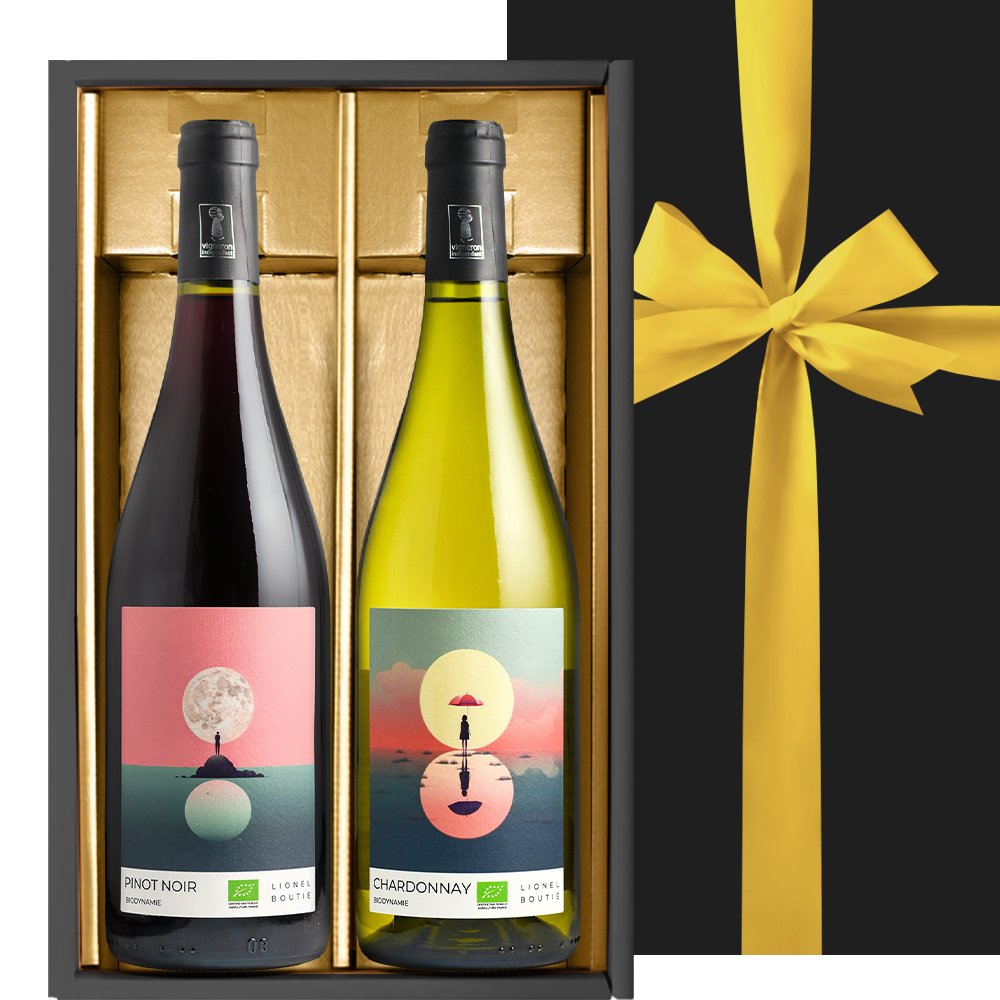 敬老の日 ペアギフトお酒 紅白ワイン 2本セット【無料 リボン包装 メッセージカード】 フランス ラングドック ビオディナミ 自然派 赤ワイン ピノ・ノワール 白ワイン シャルドネ 750ml 贈答 内祝 結婚祝い 会社 退職祝 還暦 送料無料