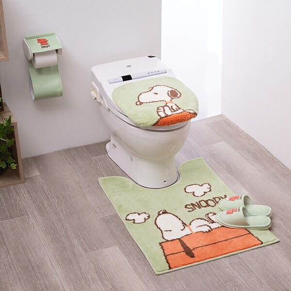スヌーピー ロングトイレマット ドッグハウス グリーン トイレ用品 SNOOPY 送料込み