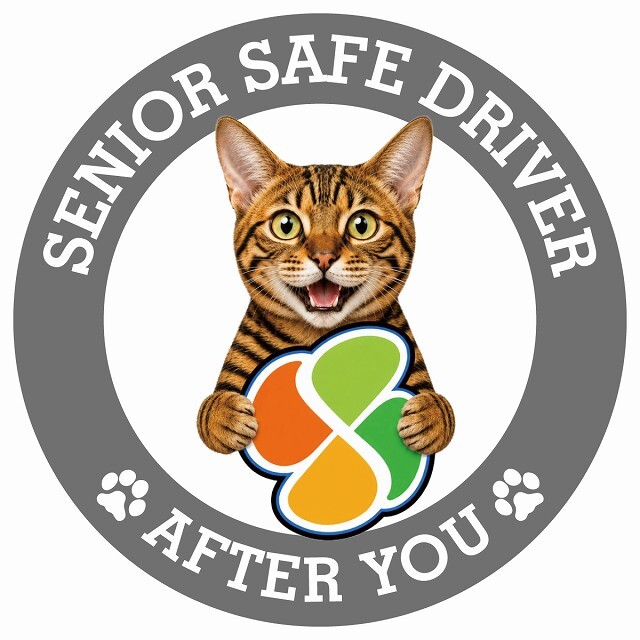 カーサイン 高齢者マーク SENIOR SAFE DRIVER トイガー ステッカー シール 直径13cm 肉球 日本製 車