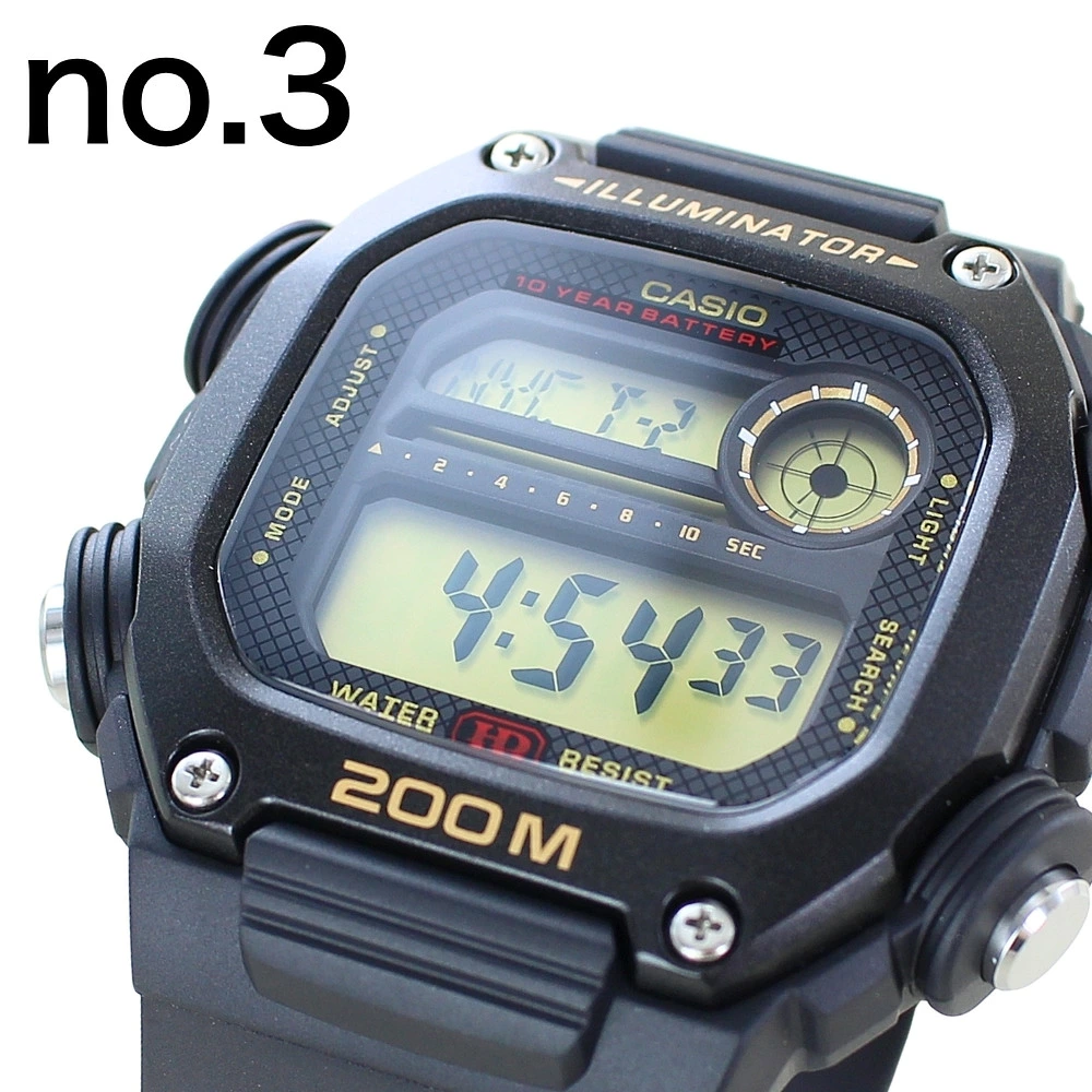 カシオ 腕時計 メンズ 腕時計ケース付き デジタル 20気圧防水 10年電池 スポーツ ブラック チープカシオ 海外モデル 高校生 作業用 仕事用 普段使い 誕生日 プレゼント ギフト 成人 卒業 入学