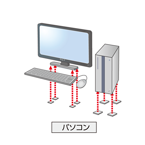 Pro7プロセブン耐震マット《耐震荷重４０kg。４枚入り。》