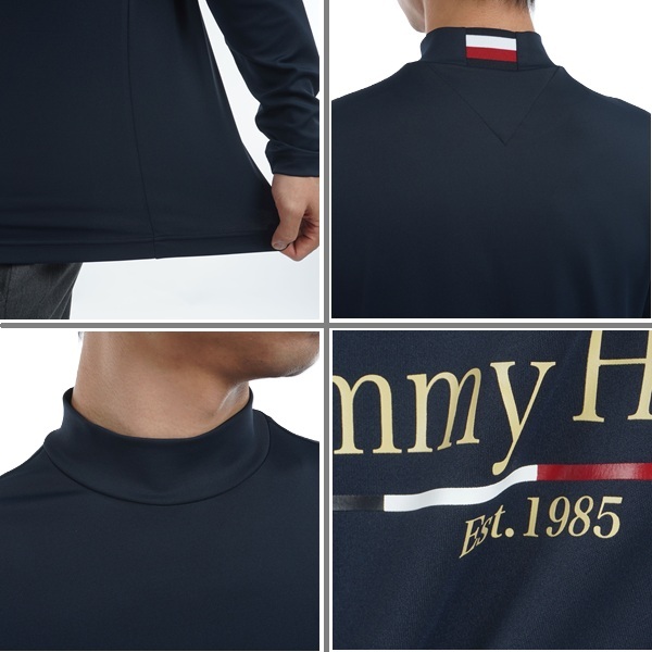 トミーヒルフィガー ゴルフ メンズ フロントロゴ 長袖モックネックシャツ TOMMY HILFIGER GOLF THMA465 秋冬モデル お誕生日祝い お祝い 記念品 お父さん 父の日 彼氏 男性 30代 40代 50代 60代  還暦祝い 敬老の日 人気プレゼント プレゼント