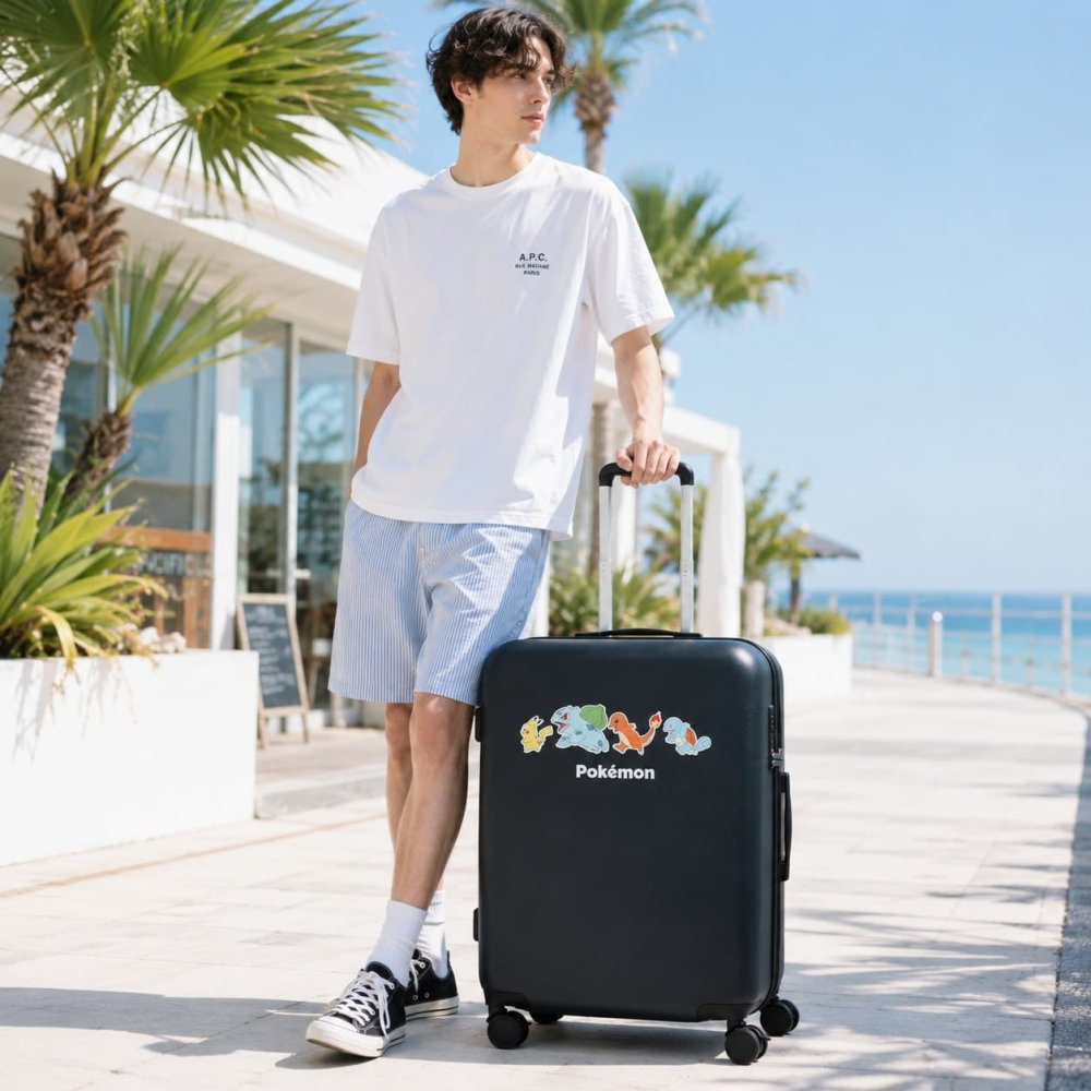 POKEMON 30周年限定 キャリーケース Mサイズ 59L スーツケース かばん 大容量 宿泊 旅行 出張 レディース メンズ ギフト プレゼント ブラック pk0917-56