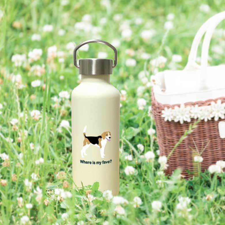 ビーグル かわいい 取っ手付きマグボトル おしゃれ 290ml 保温 保冷 ステンレス マグボトル 取っ手付き 真空 断熱 二重構造 ボトル タンブラー 水筒 マイボトル オリジナル イングリッシュビーグル 犬 ペット 動物 アニマル