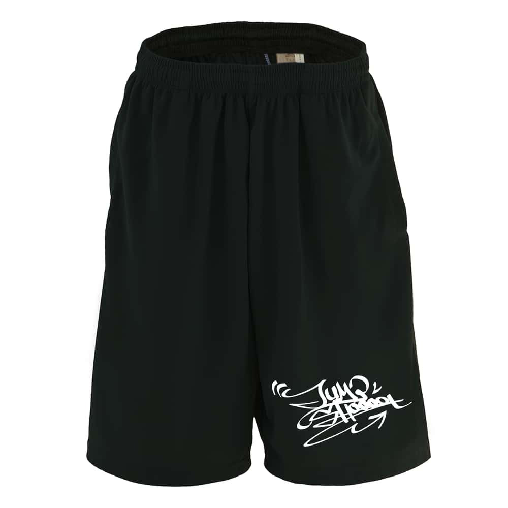 バスケ ハーフパンツ ドライ メンズ ウェア レディース ジュニア 練習着 短パン 速乾 スポーツ 名入れ おしゃれ 半スボン 文字入れ無料 「カリグラフィー JUMP SHOOOOT ロゴ」 アートワークスコウベ 【送料無料】