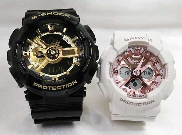 ペアウオッチ gショック恋人たちのGショック ペアウオッチ  G-SHOCK BABY-G  ペア腕時計 カシオ 2本セット  GA-110GB-1AJF BA-130-7A1JF 　夫婦 クリスマス プレゼント 誕生日 御祝い還暦 銀婚式 結婚記念日 婚約 人気  婚約　夫婦 高級 プレゼント おすすめ