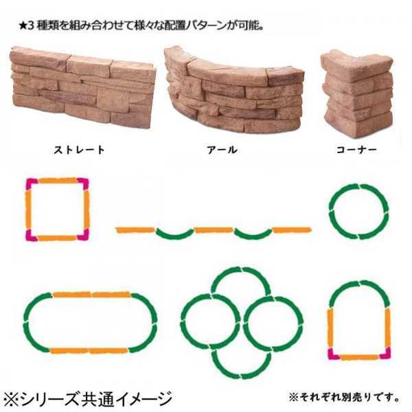NXstyle イージーウォール ストレート 4個 セット 花壇材 煉瓦風 コンクリート ブロック 庭 ガーデニング エクステリア おしゃれ 仕切り 寄せ植え ヨーロッパ風 装飾 園芸用品