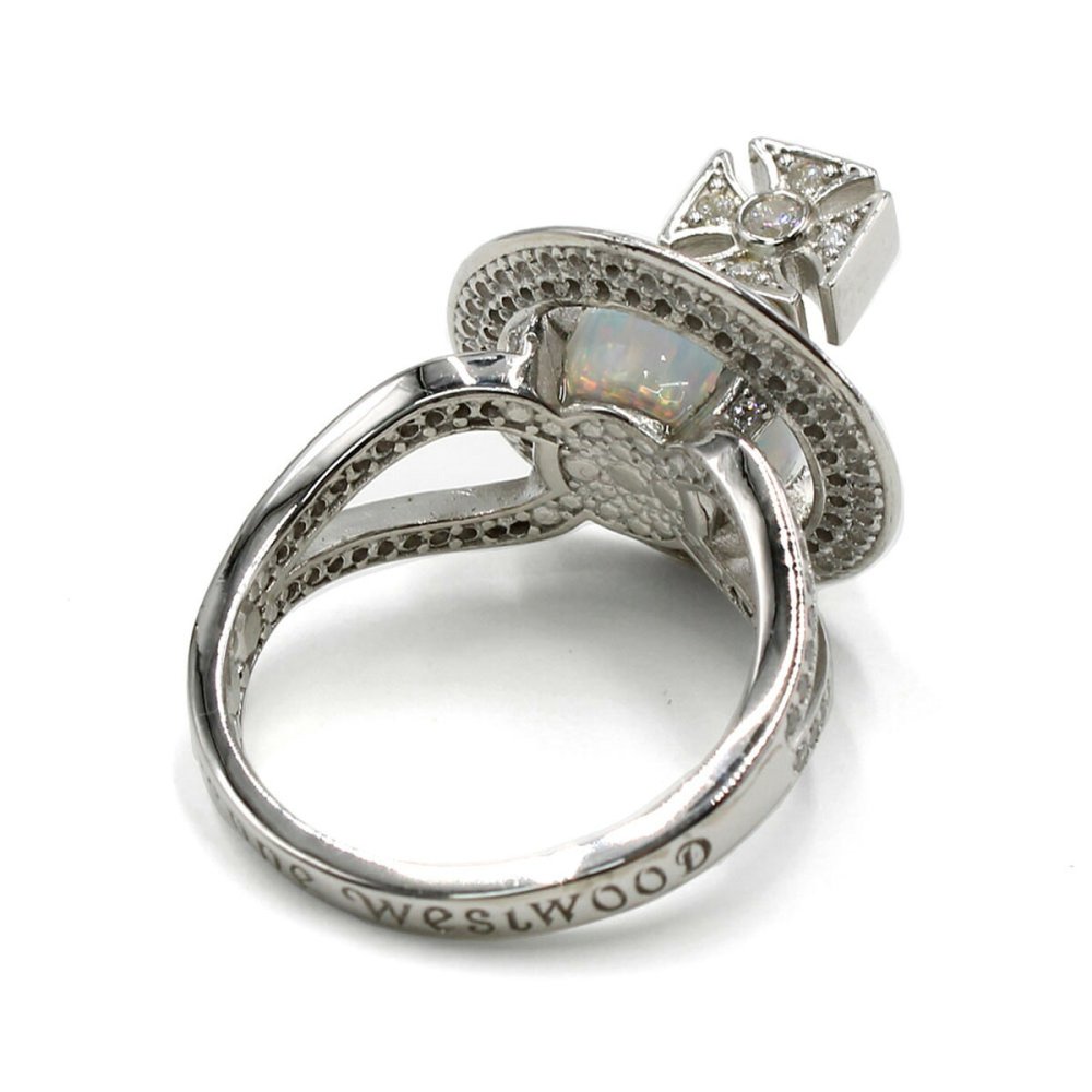 ヴィヴィアンウエストウッド Vivienne Westwood リング 指輪 オーブ アクセサリー シルバー925 6404017K-01P475 EABHA RING メンズ レディース ユニセックス プラチナ+ブルーグレー S