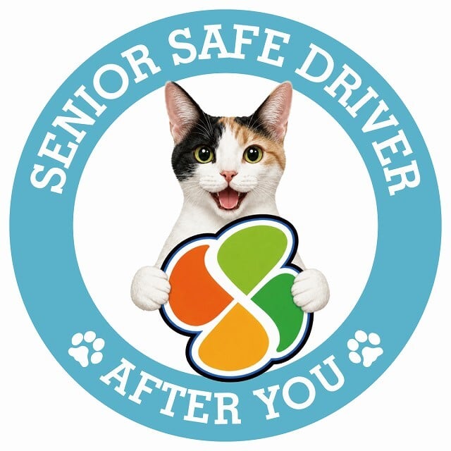 カーサイン 高齢者マーク SENIOR SAFE DRIVER ジャパニーズボブテイル ステッカー シール 直径13cm 肉球 日本製 車
