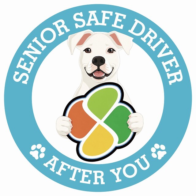 カーサイン 高齢者マーク SENIOR SAFE DRIVER ドゴアルヘンティーノ ステッカー シール 直径13cm 肉球 日本製 車