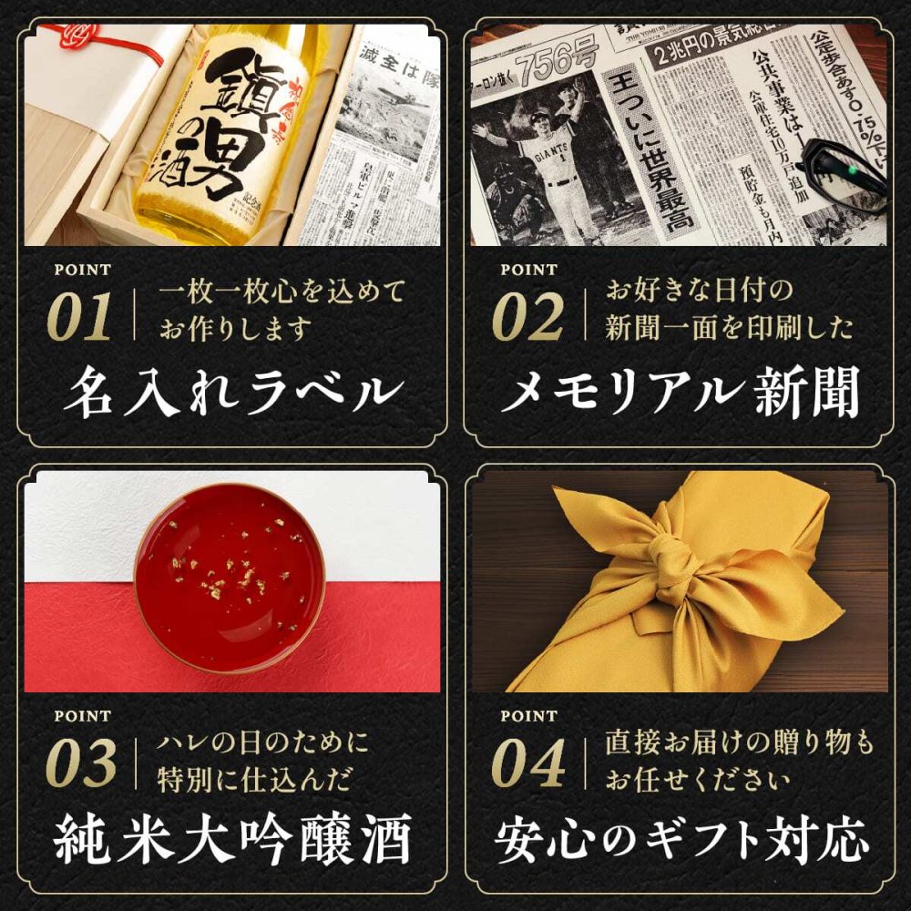 80歳 傘寿 プレゼント 80年前の新聞付き 名入れ ギフト 贈り物 誕生日 敬老の日 男性 女性 黄色 即日発送 【黄凛】1800ml 日本酒