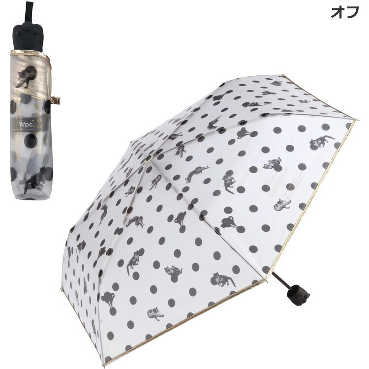 沖昌之×Wpc. 肉球 プラスチックアンブレにゃん ドット ミニ 折りたたみ傘 ビニール傘 PT-OM-006-002  ねこ アンブレにゃん 折りたたみ 透明 雨傘 傘