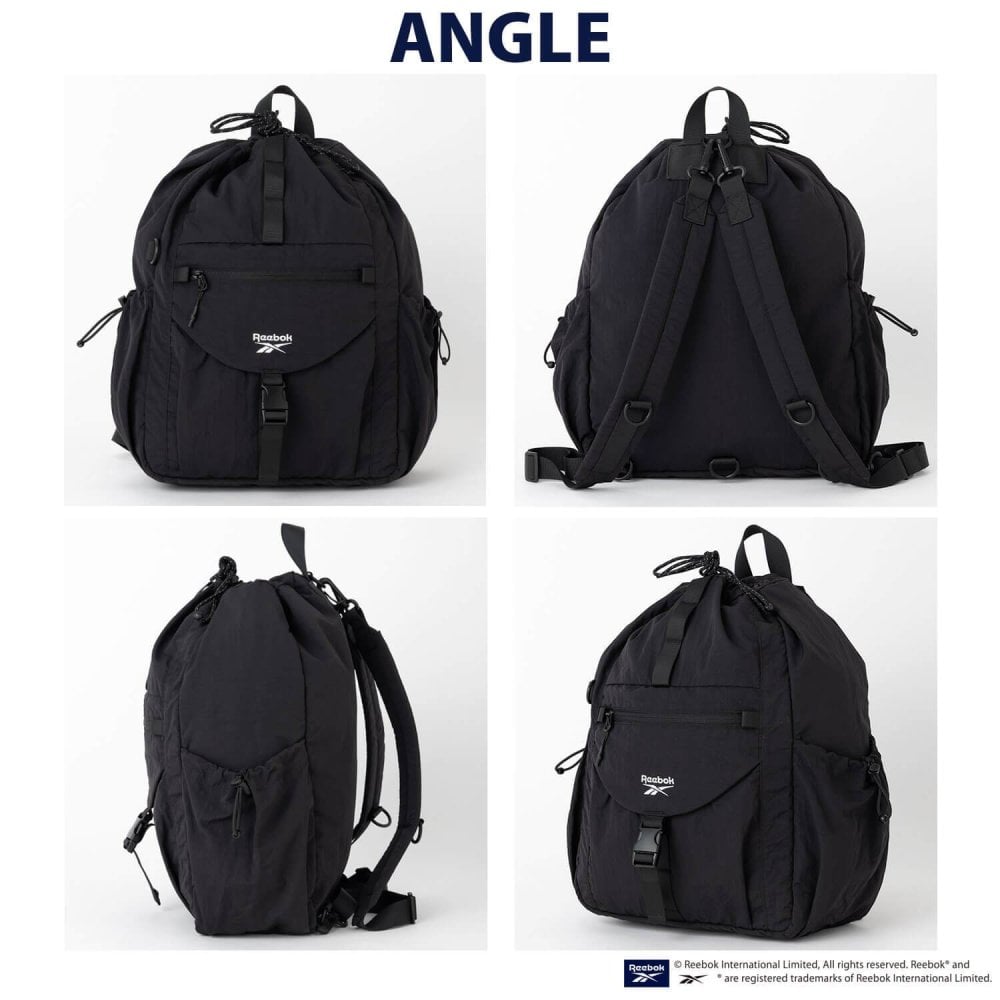 Reebok リーボック 3wayナイロンリュック ワンショルダーバッグ 約17L a4 軽量 軽い ドローコード 巾着 リュックサック レディース メンズ ユニセックス 通学 学生 高校生 通勤 大人 ナップサック シンプル アウトドア スポーツリュック ブランド 旅行 2026